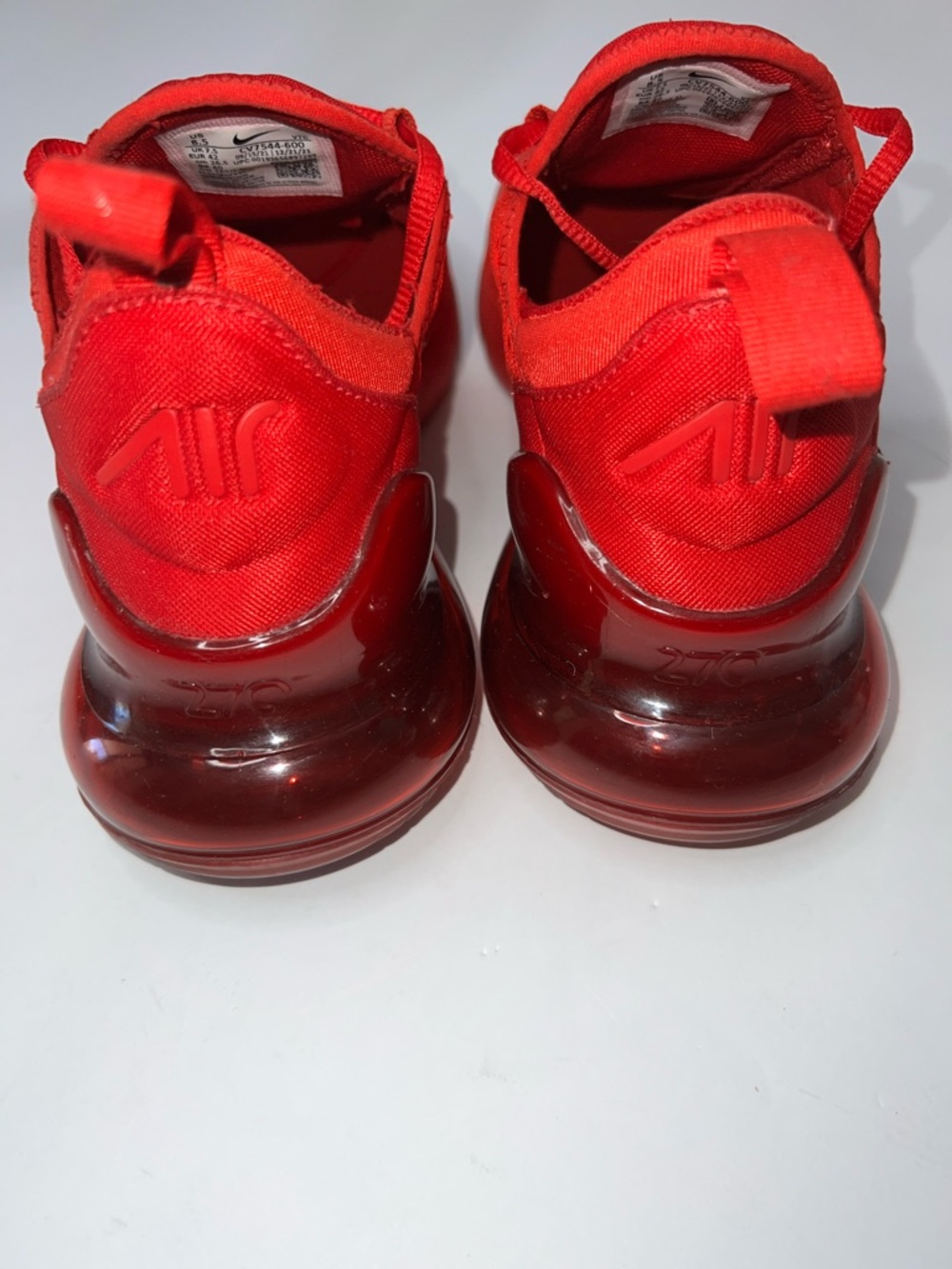 Nike Men’s Air Max 270 Triple Red Sneakers 8.5 - Picture 7 of 11